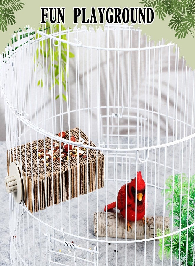 Skyygemm 2 Pieces Bird Chew Toy Parrot Cage Perch Cardboard Platform Bird Paw Grinding Stand Parrot Cage Playground for Macaws, Small Parakeets, Conures, Budgies, Finches Conure Cockatiel (Small) - Image 2